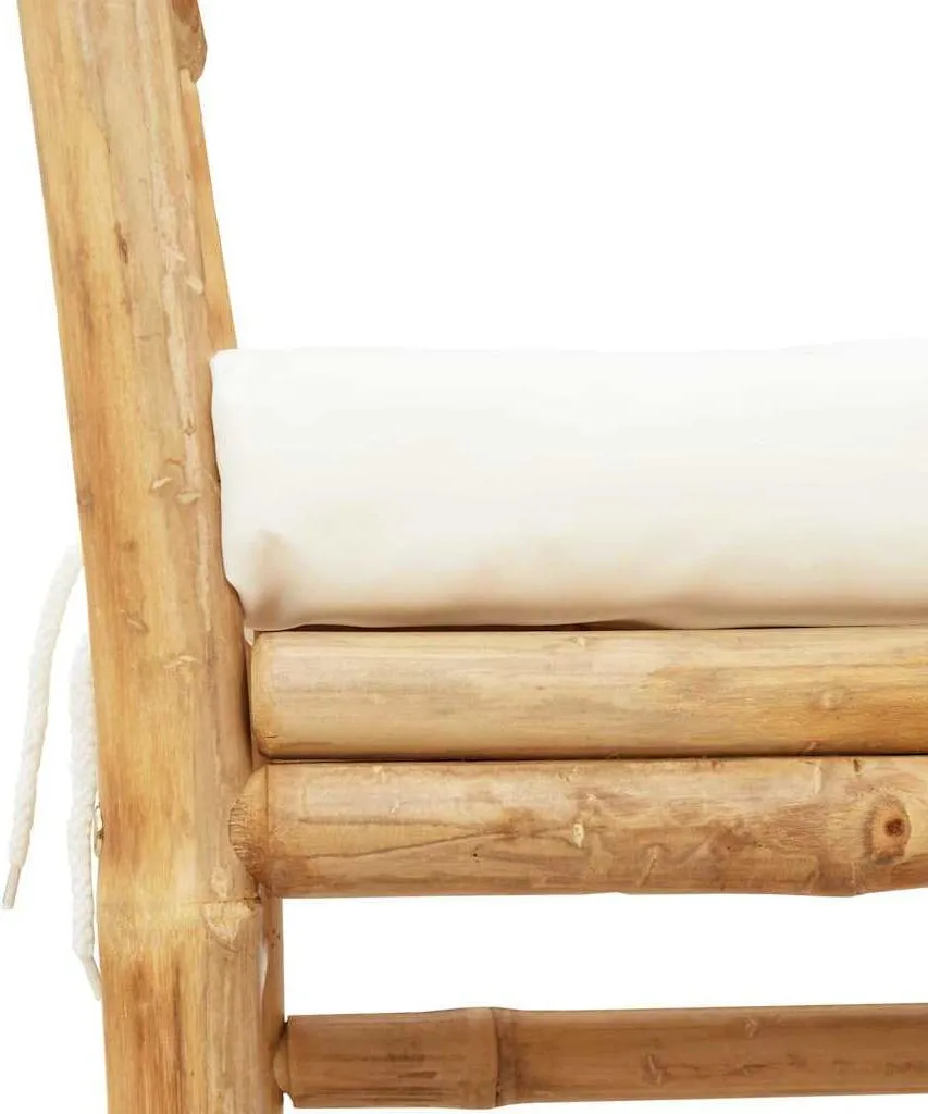 Banc de jardin avec coussins marron en bambou pour balcon vidaXL - 6