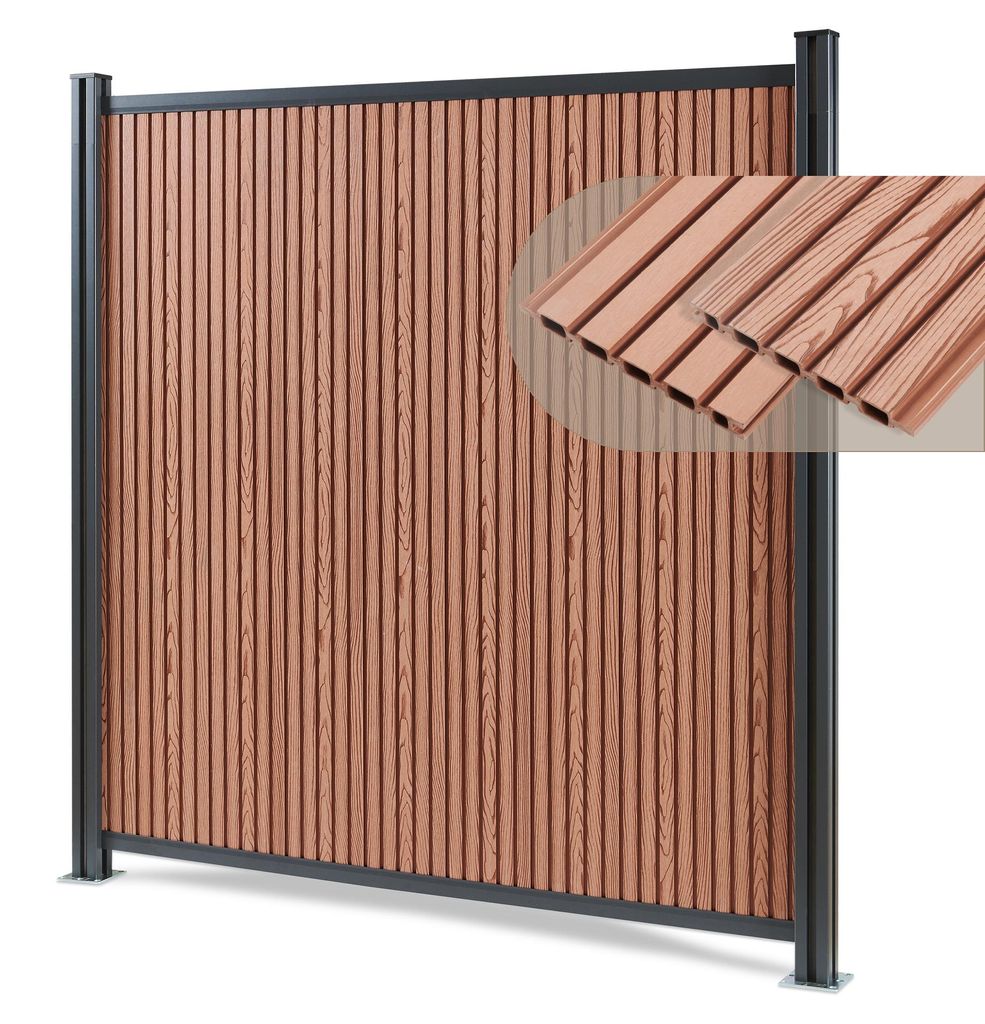 Gartenzaun 'Grassano' Sichtschutzzaun mit 2 Pfosten Produktbild 