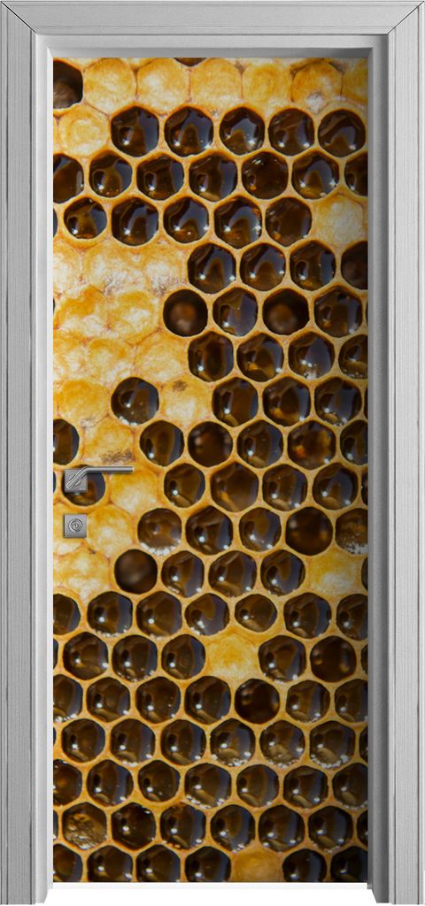 Tür Selbstklebende 80x210 cm Türfolie Türtapete Klebefolie - Honigwabe mit Honig