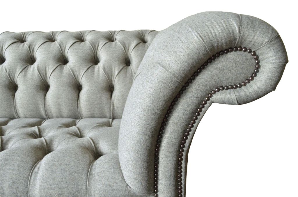 Chesterfield Einsitzer Sofa Sessel Couch Polster Sitzmöbel Textil Stoff