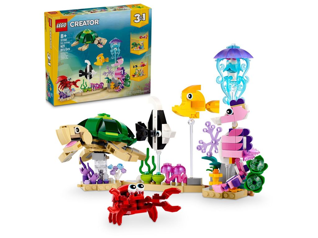LEGO Creator Zwierzęta morskie, Zabawka Konstrukcyjna 3 w 1 Zdjęcie produktu 