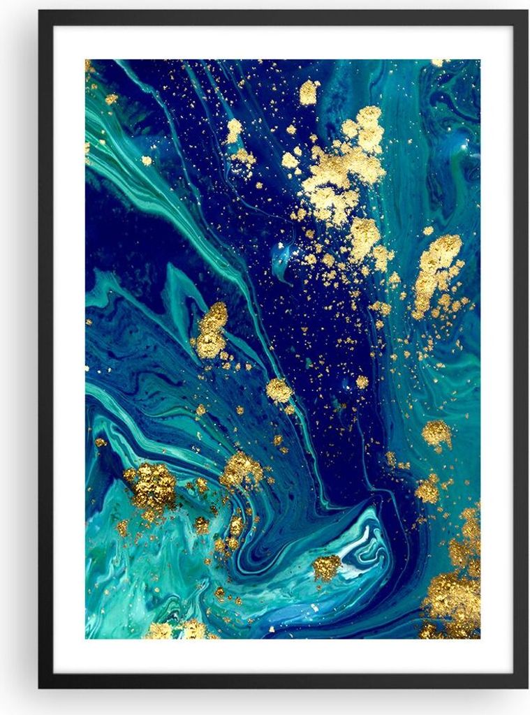 Gerahmtes Poster - Schwarzer Rahmen - Abstraktion modern - 50x70 cm - Wand Bild - Wanddeko - Wandbilder - Kunstposter - Wandposter - Bilderrahmen -...