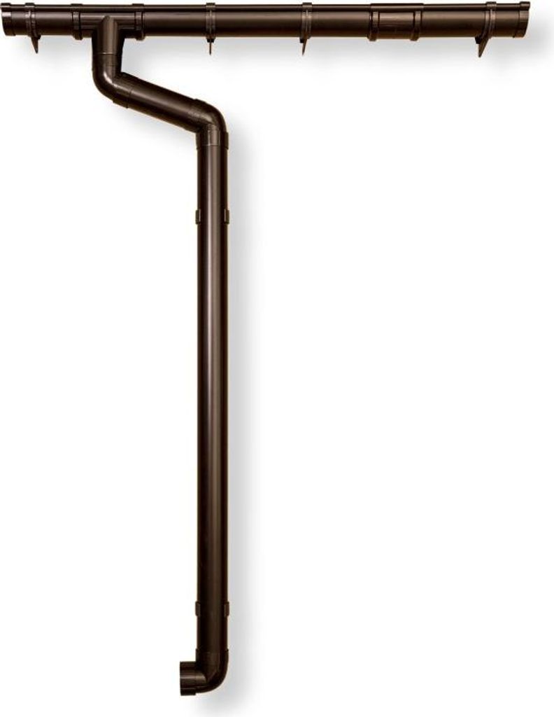 Kunststoff Dachrinnenset für Weka Doppelcarport 616, braun Set 403 Bx