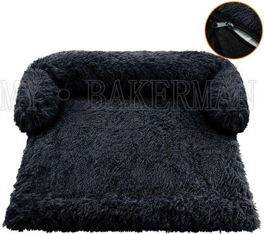 Lit pour chien noir moelleux et lavable - Couchage confort jusqu'à 20 kg