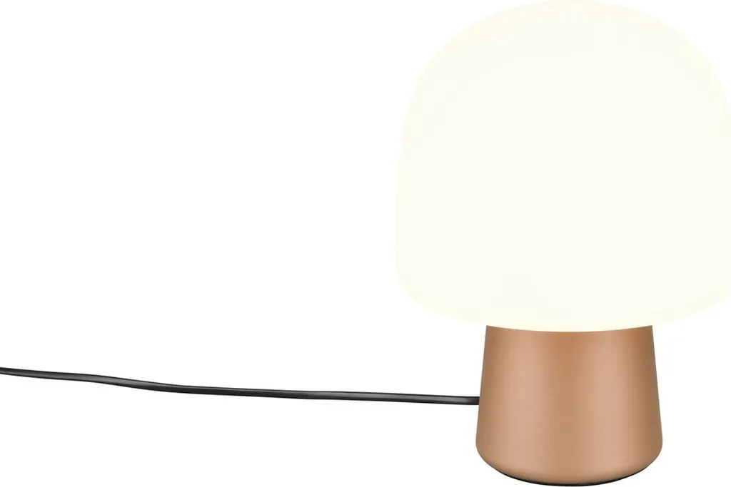 Lampe à poser salon marron décorative avec globe blanc STEEN 1xE14 10W