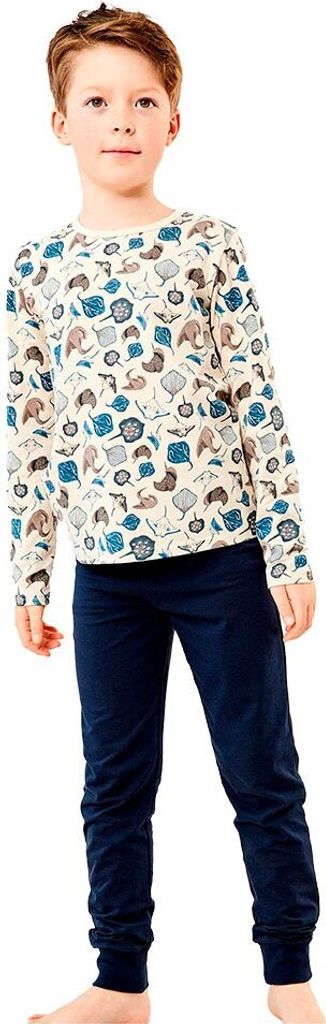 Name It Nightset Dark Sapphire Rays Langarm-pyjama Beige,Schwarz 18-24 Months Junge Beige,Schwarz 18-24 Months