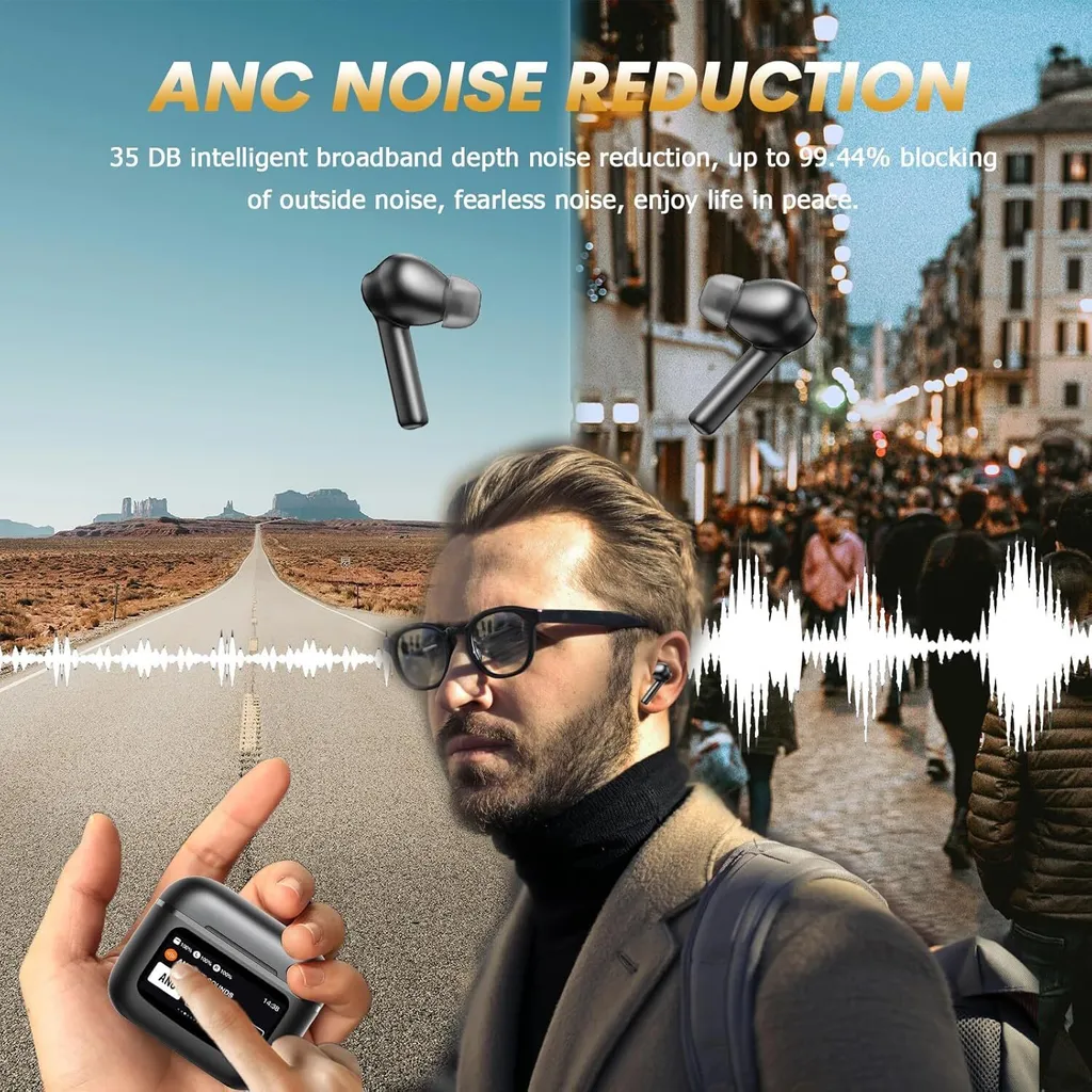 Cuffie Bluetooth ANC con Touch Screen - Audio Premium Wireless In-Ear - 5