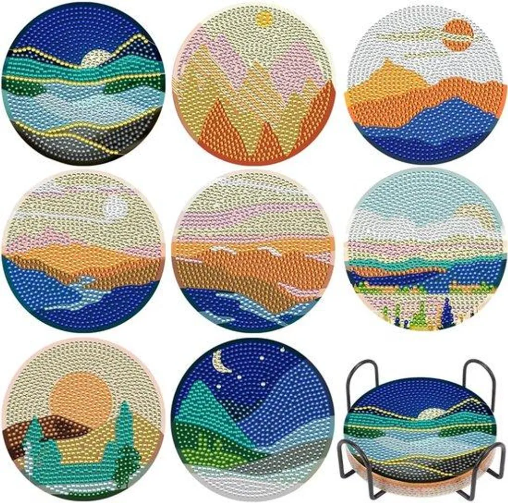 Loisir Créatif Adulte : Kit Sous-verres Peinture Diamant pour Salon