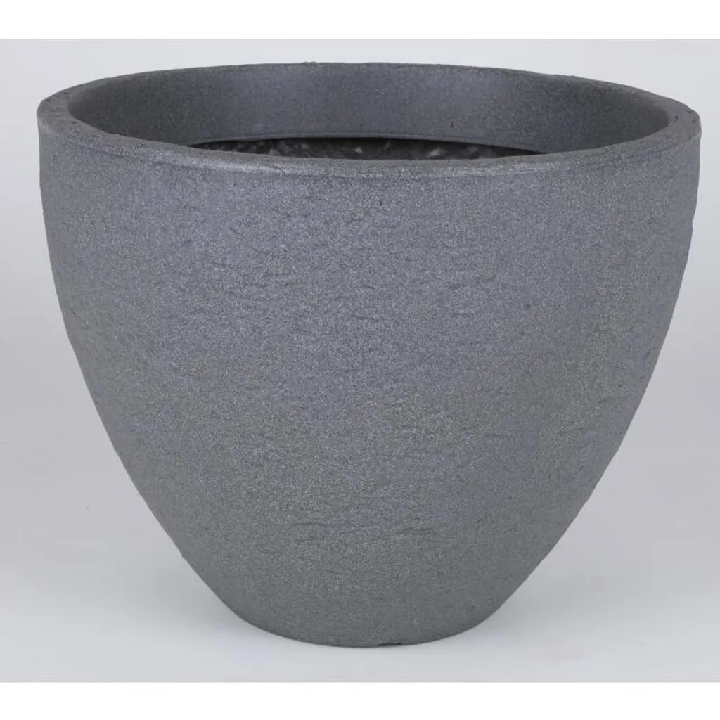 Grand Cache-pot de fleurs Stone 40cm - Bac à fleurs rond aspect Pierre