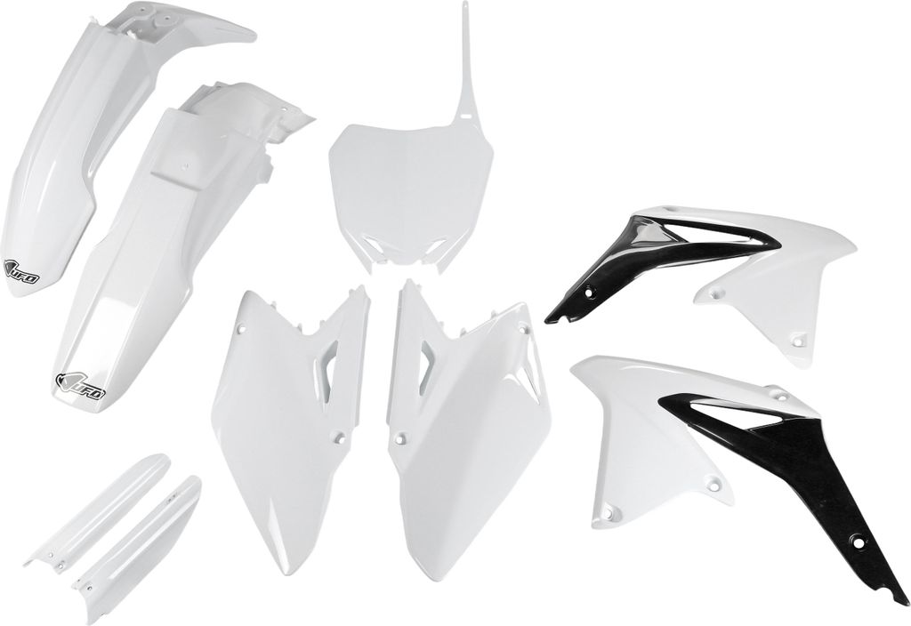 Verkleidungskit UFO PLAST 9-teilig Verkleidungssatz Kunststoff mit Gabelschutz für Suzuki RM-Z 450 ccm Bj. 2008 - 2017, Farbe:weiß OEM