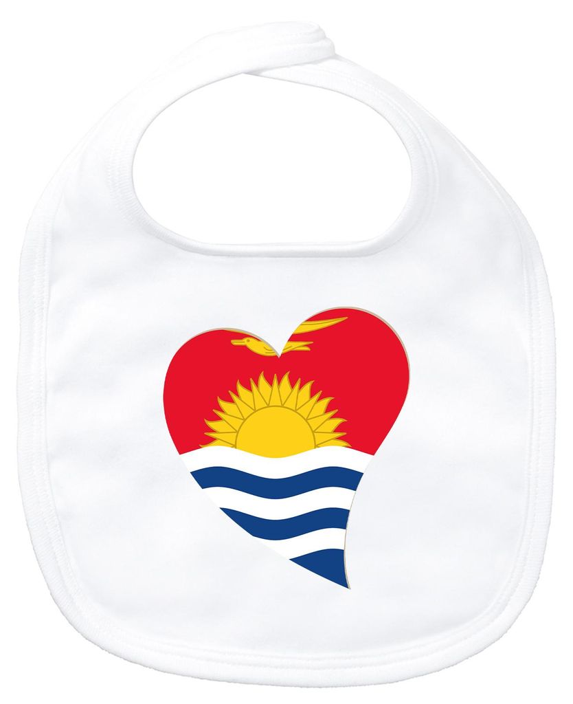 Huuraa Baby Lätzchen Kiribati Flagge Herz White Klettverschluss Baumwolle Latz Geschenkidee