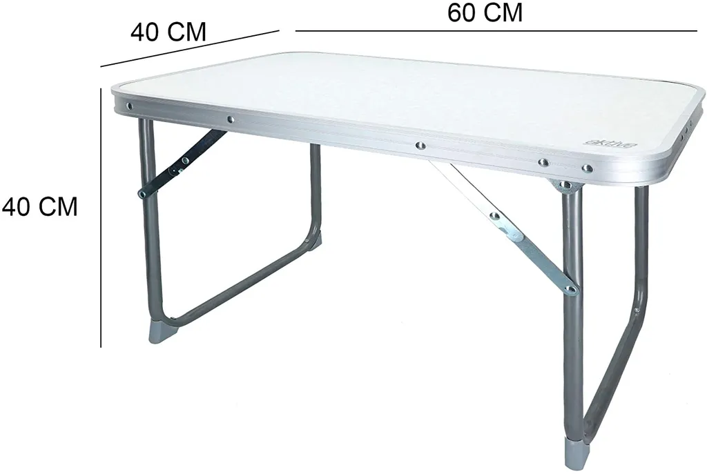 Aktive Table basse pliante 60x40x40 cm Blanc - Support robuste portable