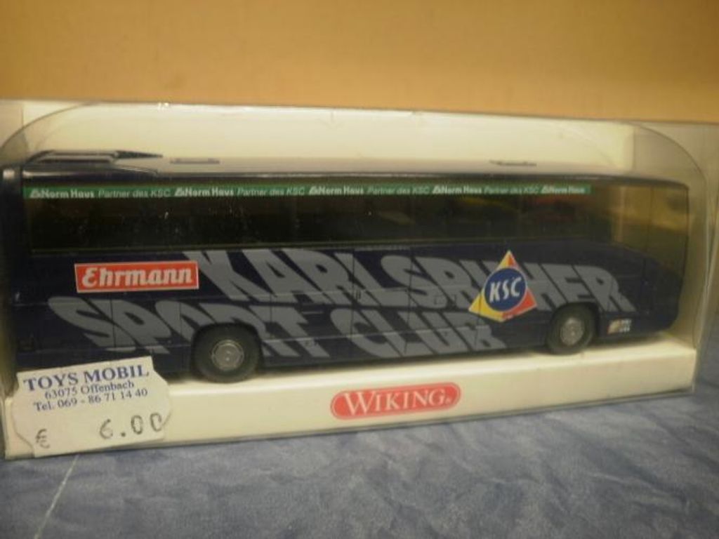 Wiking Reisebus MB O 404 RHD KSC Karlsruher SC