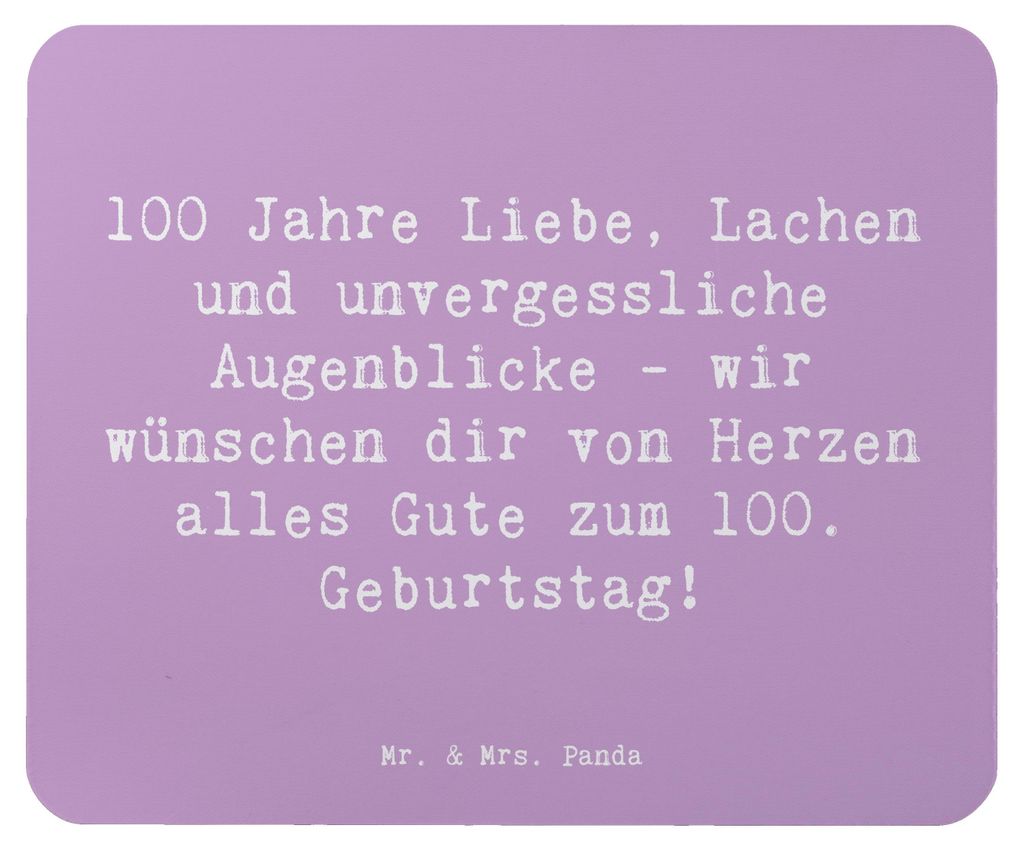 Mr. & Mrs. Panda Mouse Pad Spruch 100. Geburtstag - Lavendeltraum - Geschenk, Happy Birthday, unvergessliche Momente, Mauspad, computermatte, Glüc...