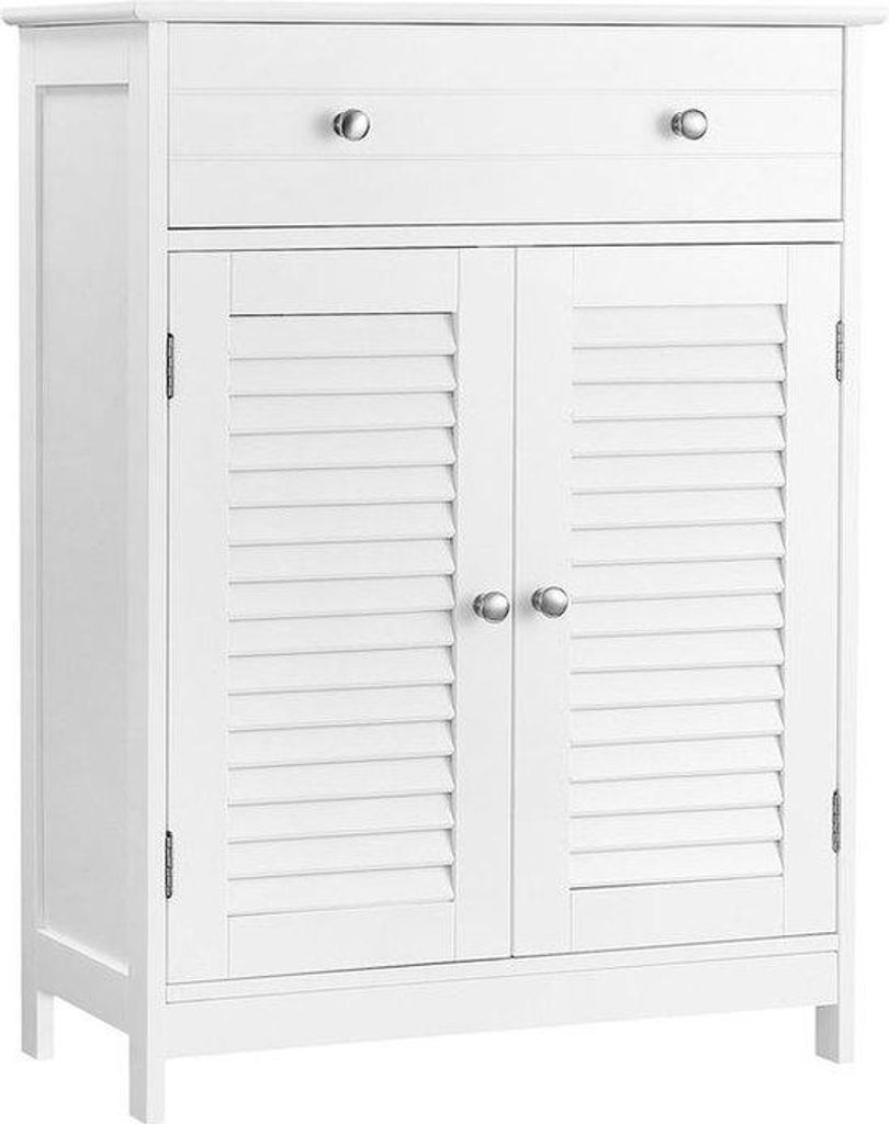 Wandgestell für Badezimmer - Abflusstation - Schrank - Badezimmerschrank mit Schiebetüren - Mat Weiß - 60 x 30 x 80 cm