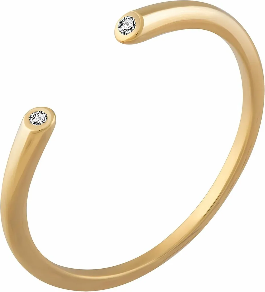 Anello Aperto Caï Argento 925 Oro e Zirconi: Il Must-Have Stackable