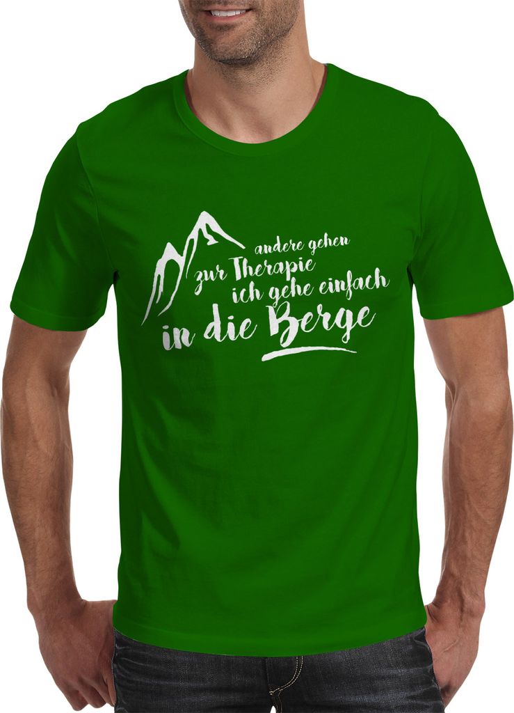 Herren T-Shirt Wandern Andere gehen zur Therapie ich gehe einfach in die Berge - Moonworks S