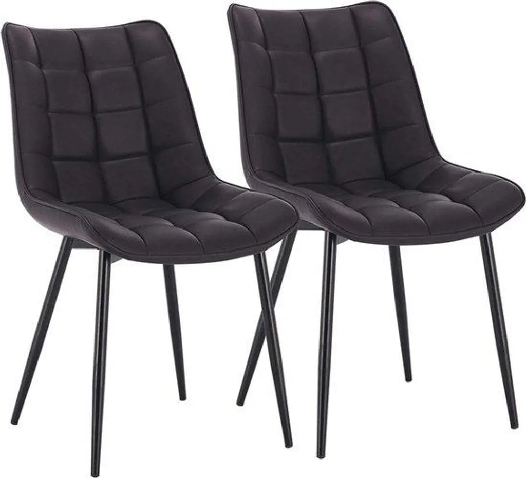 Chaises de table en similicuir anthracite Kunstleere pour intérieur