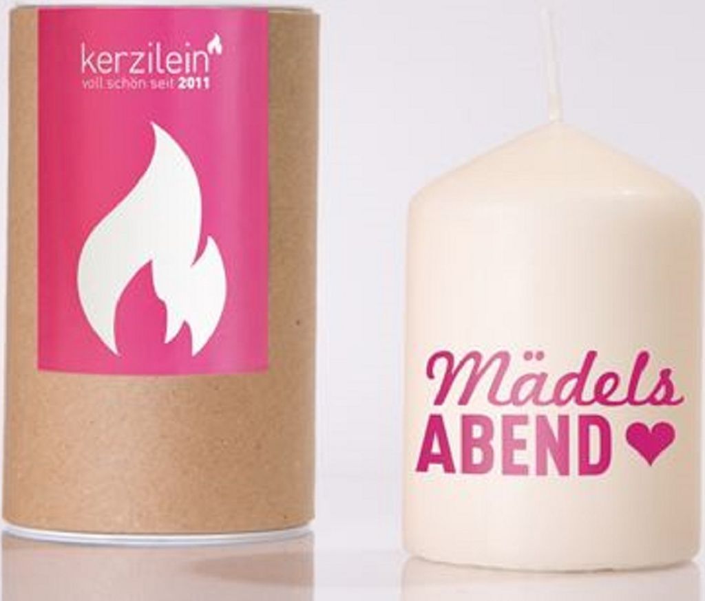 KERZILEIN 8cm Kerze Mädelsabend Flämmchen Deko klein Spruch Sprüche pink weiß