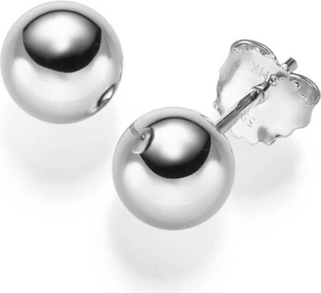 Ohrstecker Stecker Kugel 8mm aus 585 Gold Weißgold glänzend Ohrringe Ohrschmuck