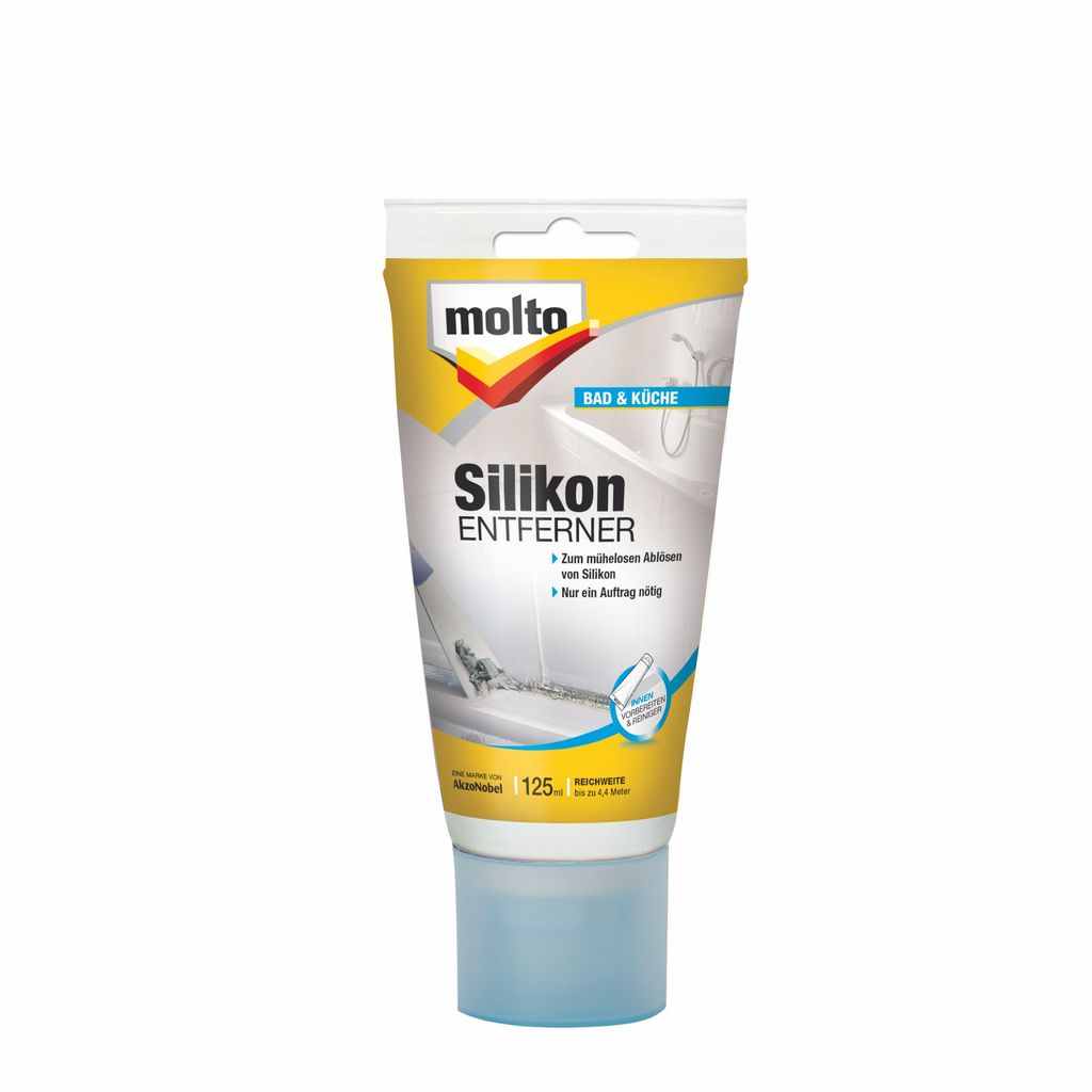 Molto Silikon Entferner, Gel, Silikon-Dichtstoffentferner, Tube, 125 ml, Beton, Glas, Metall, Kunststoff, Porzellan, Kachel, Holz, 15 min