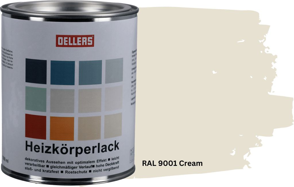 OELLERS Heizkörperlack DIY 1L – RAL 9001 Cremeweiß | Produktbild 