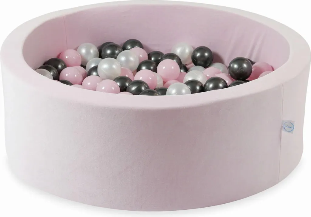 Piscine à balles 90x30 cm Velvet Soft Light Pink avec 200 balles nacrées