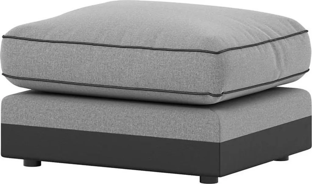 Pouf Dillon-Malmo 90 en mousse polyuréthane et fibre polyester noir mat