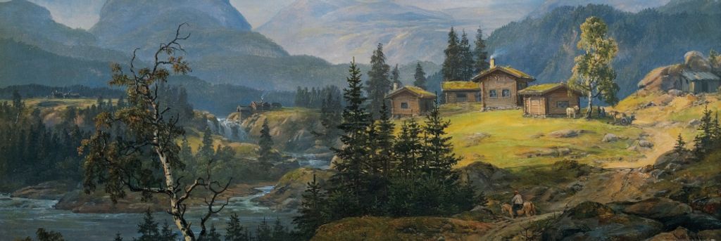 Johan Christian Dahl Kunstdruck Bild - Blick Auf Die ̃ylo Farm, Valdres, 1846 (53 x 158 cm)
