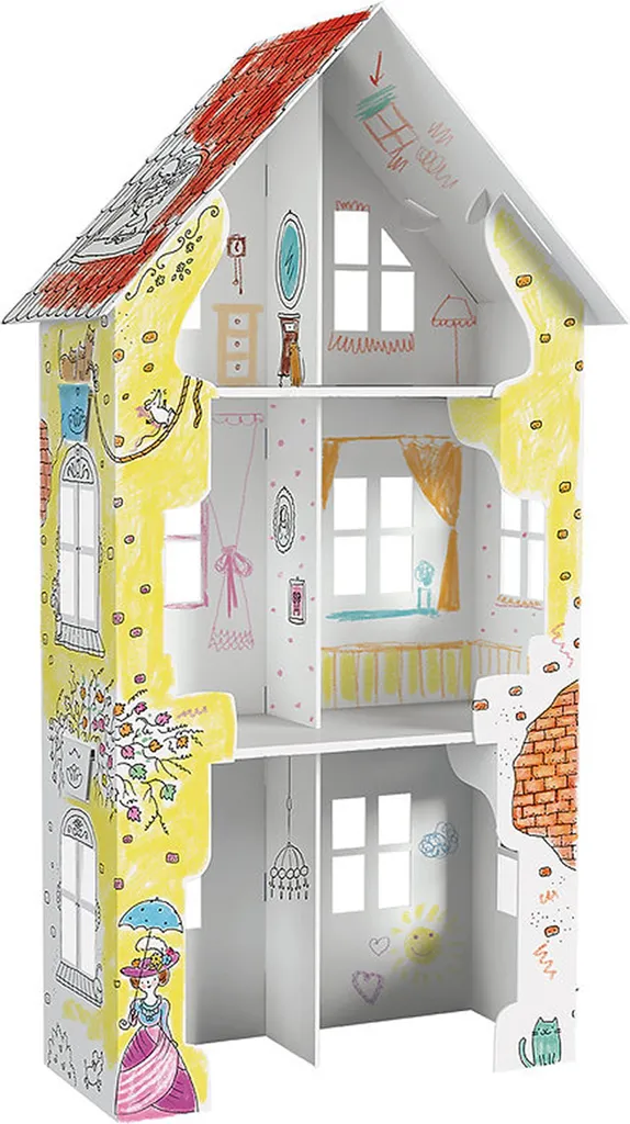 Coloriage Géant 3D Maison Pliable pour Enfant - Grand Volume MONUMI