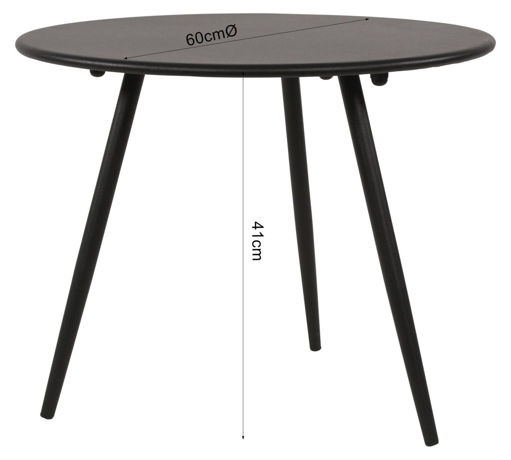 Lesli Living Beistelltisch Rafael 60x41 cm Schwarz