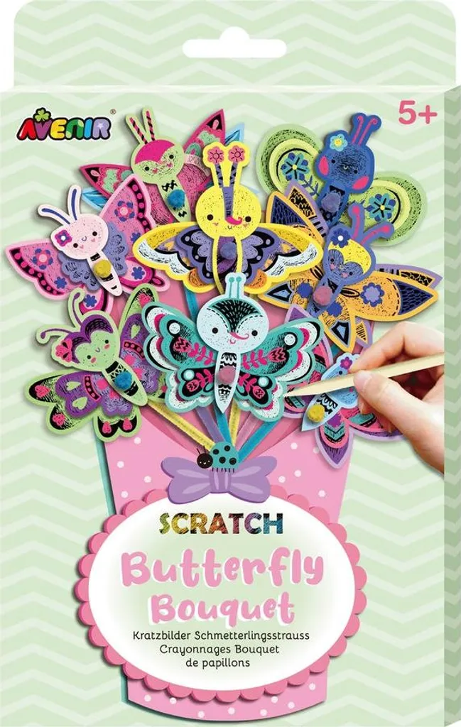 Kit Scratch Art Avenir Bouquet Farfalle: Stimola la Motricità Fine