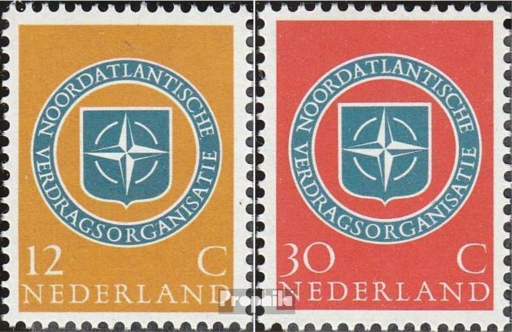 Briefmarken Niederlande 1959 Mi 728-729 (kompl.Ausg.) postfrisch 10.Jahrestag Nato