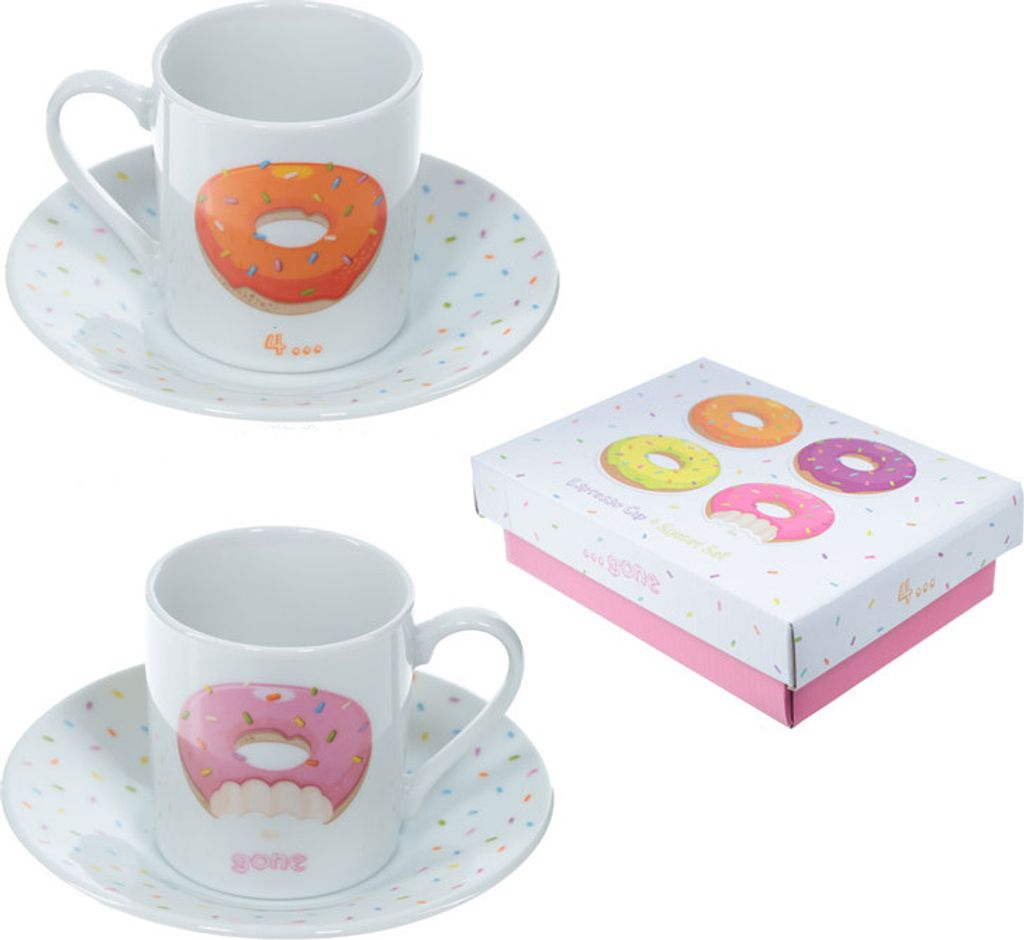 Donut Design Espresso Tasse mit Untertasse 2er-Set Produktbild 