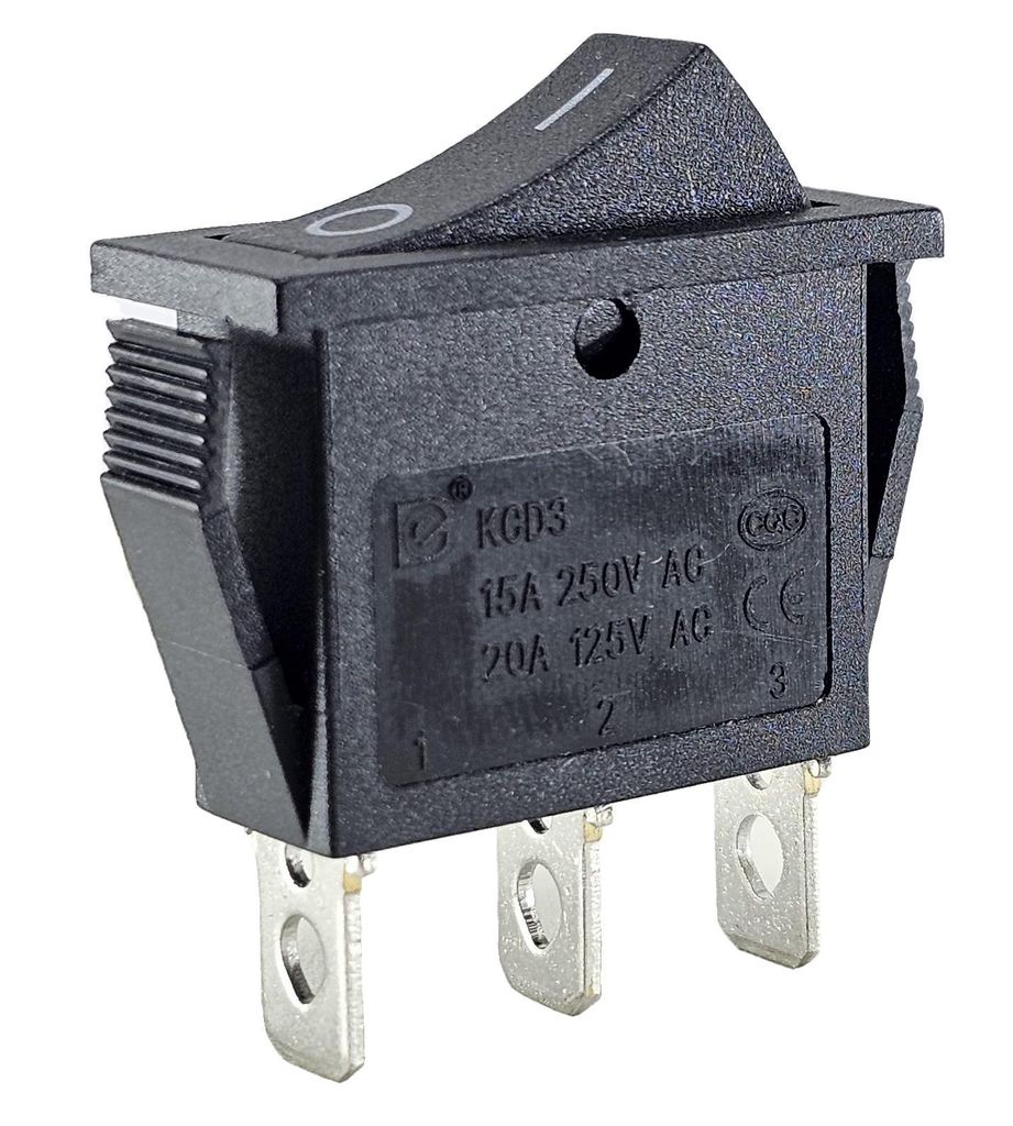 Kfz-Schalter, Umschalter 3-polig, 12V-250V/20A, 2 Stellungen EIN/EIN