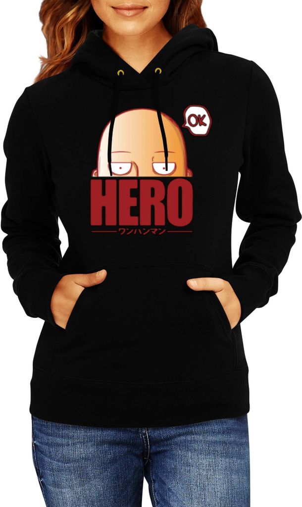 Damen Kapuzenpullover Japan Manga Anime Comics One manga Punch Anime Man 01, Lady S / Schwarz