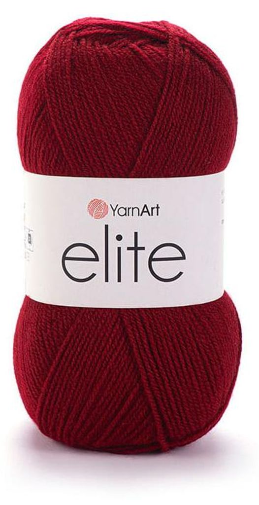 YarnArt Elite Acrylgarn 43 Dunkelrot 100g/300m weich für Produktbild 