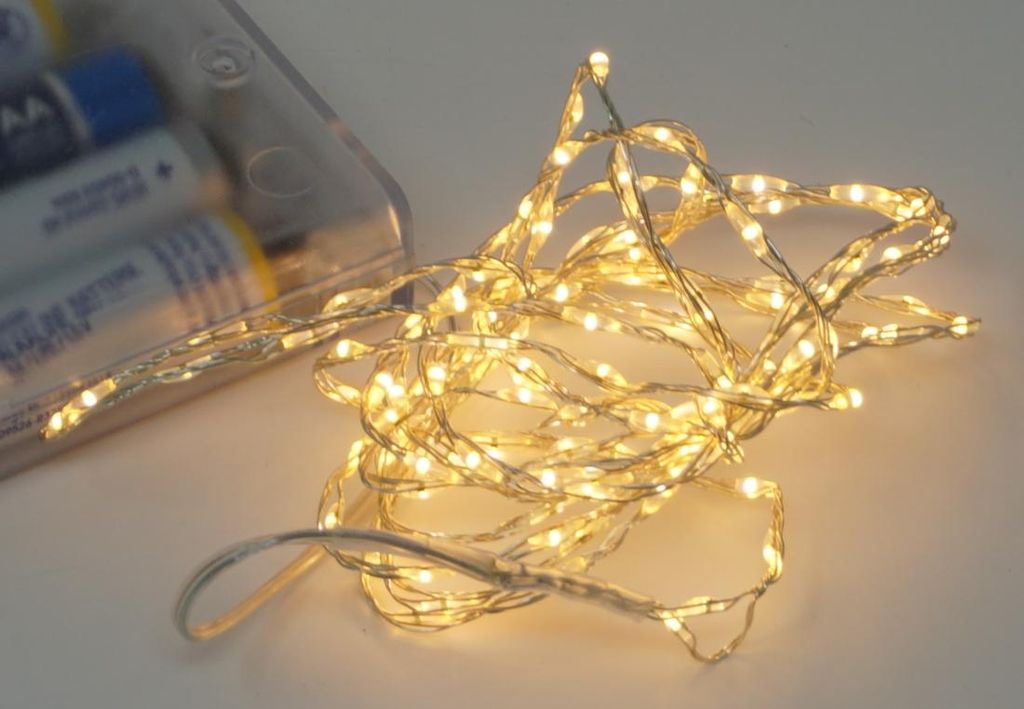 Lichterkette mit 132 Micro LED warmweiß 200 cm Timer Batteriebetrieb