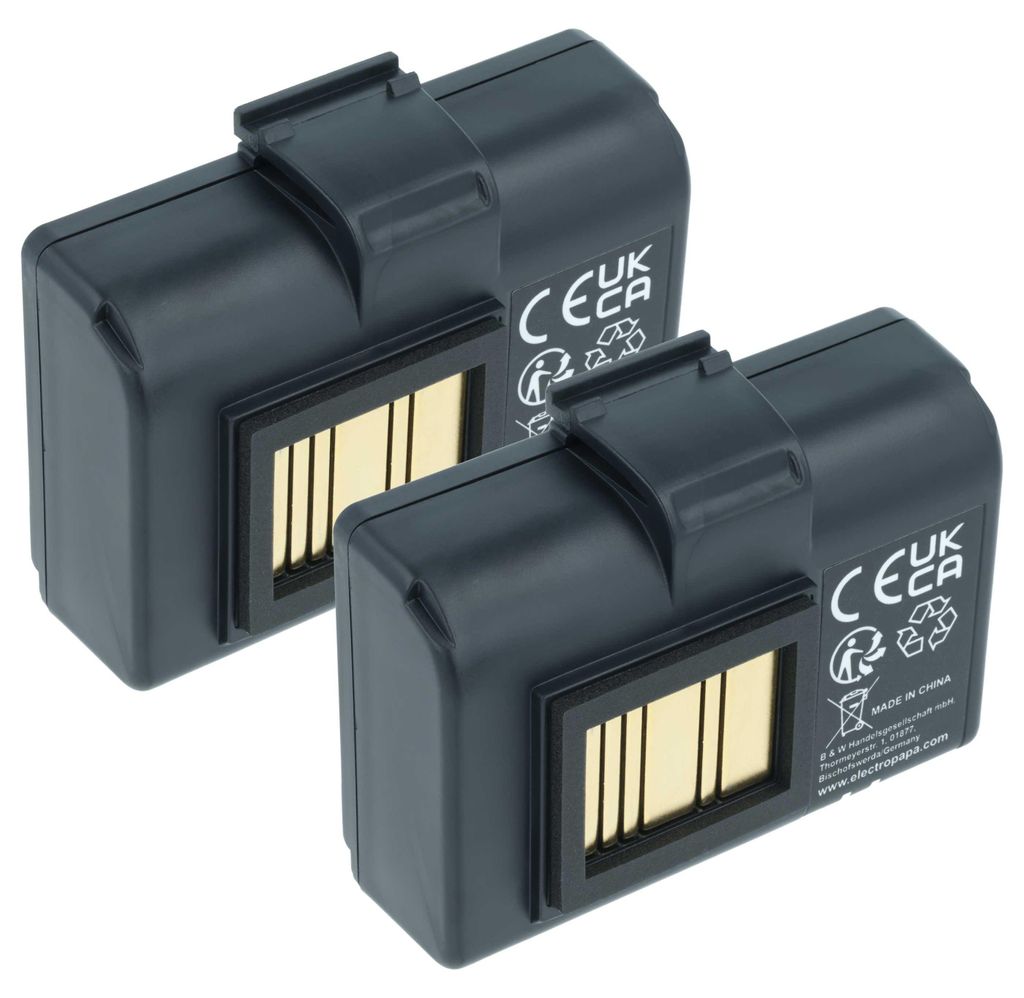 vhbw 2x Akku Ersatz für Zebra P1023901, P1023901-LF, P1031365-025 für Drucker Kopierer Scanner Etiketten-Drucker (2600 mAh, 7,4 V, Li-Ion)