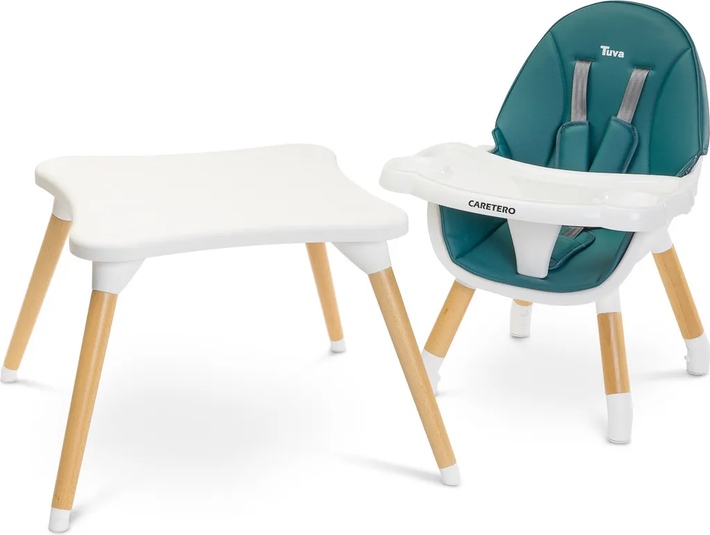 Seggiolone Design Scandinavo Caretero Tuva Verde Scuro 2in1 - 2
