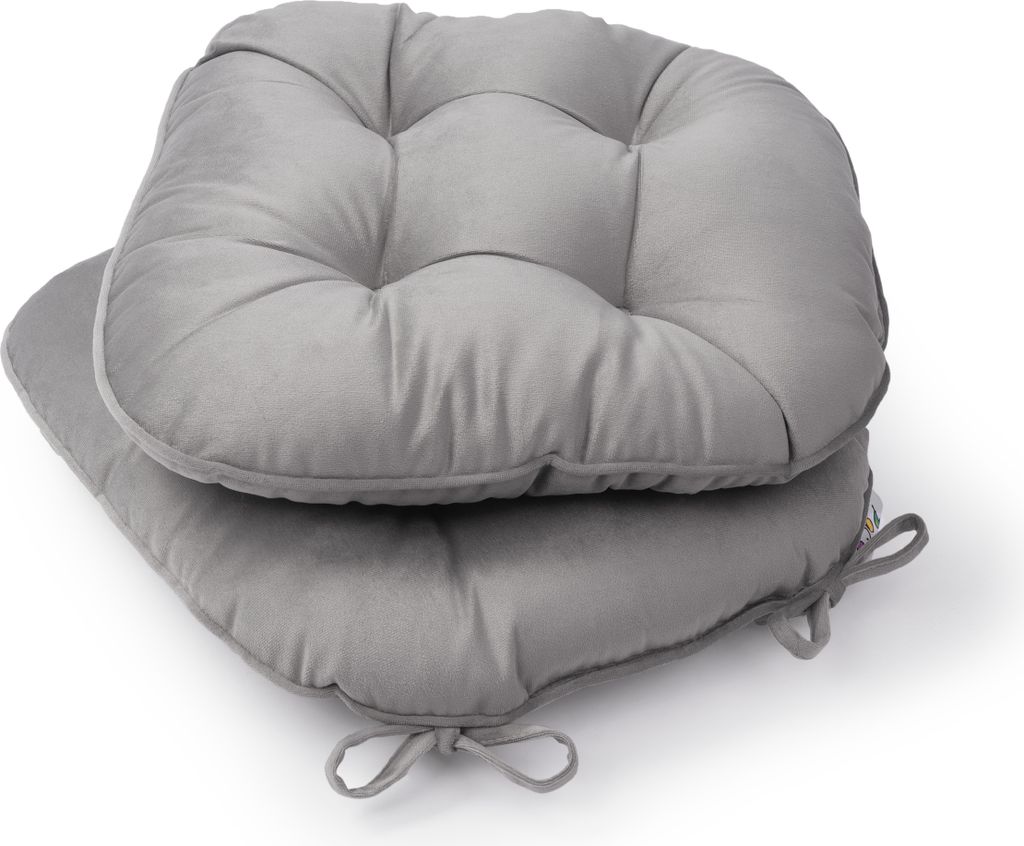 Sitzkissen mit Befestigungsbänder 40x40 Stuhlauflage Kissen Stuhlkissen 2er Set 40x40x5cm