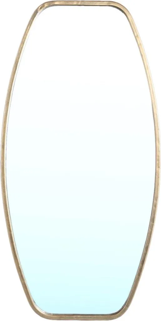 Miroir Mural Rectangulaire Doré 50x100 cm PTMD Linox pour Salon et Entrée