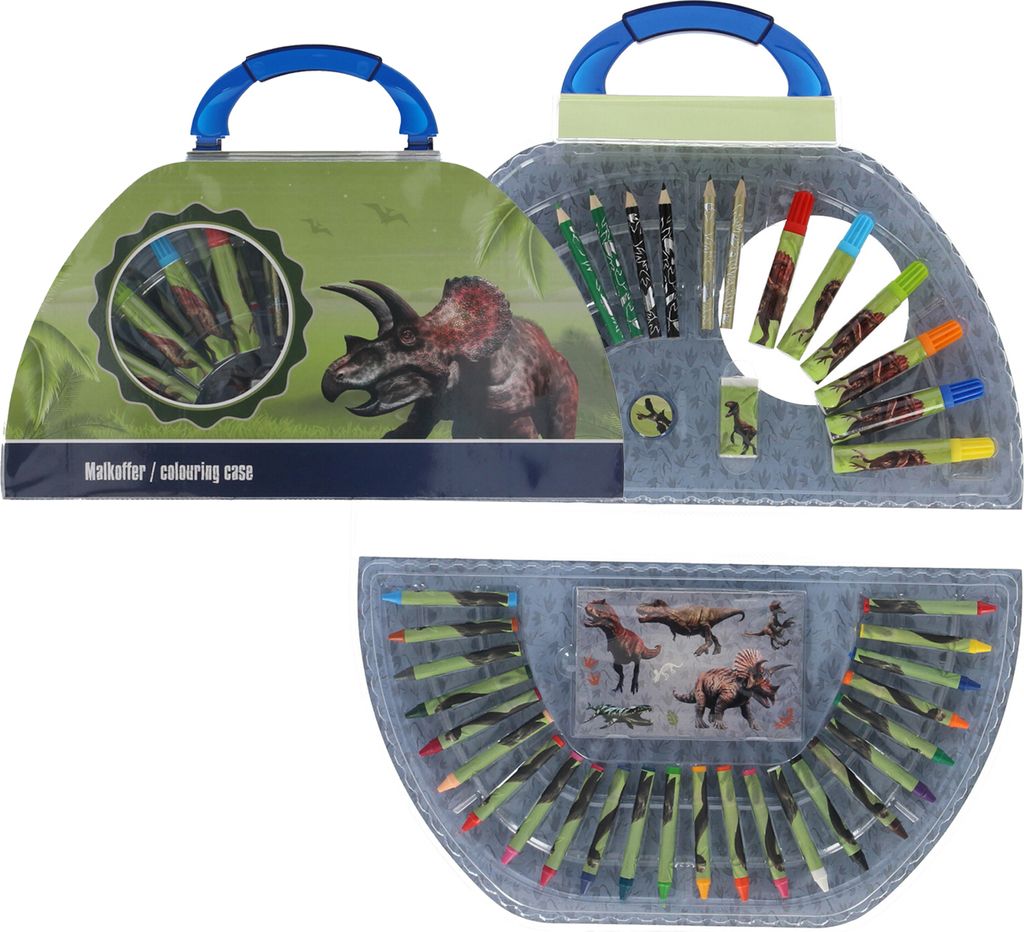 Dinosaurier Mal- und Zeichenkoffer 100% kreativer Spaß für Kinder