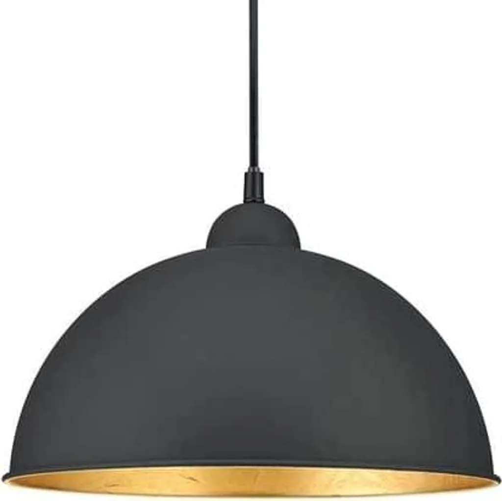 Lampe Suspendue E27 Jimmy DUOline Noir Or avec Réflecteur Chaud - 4