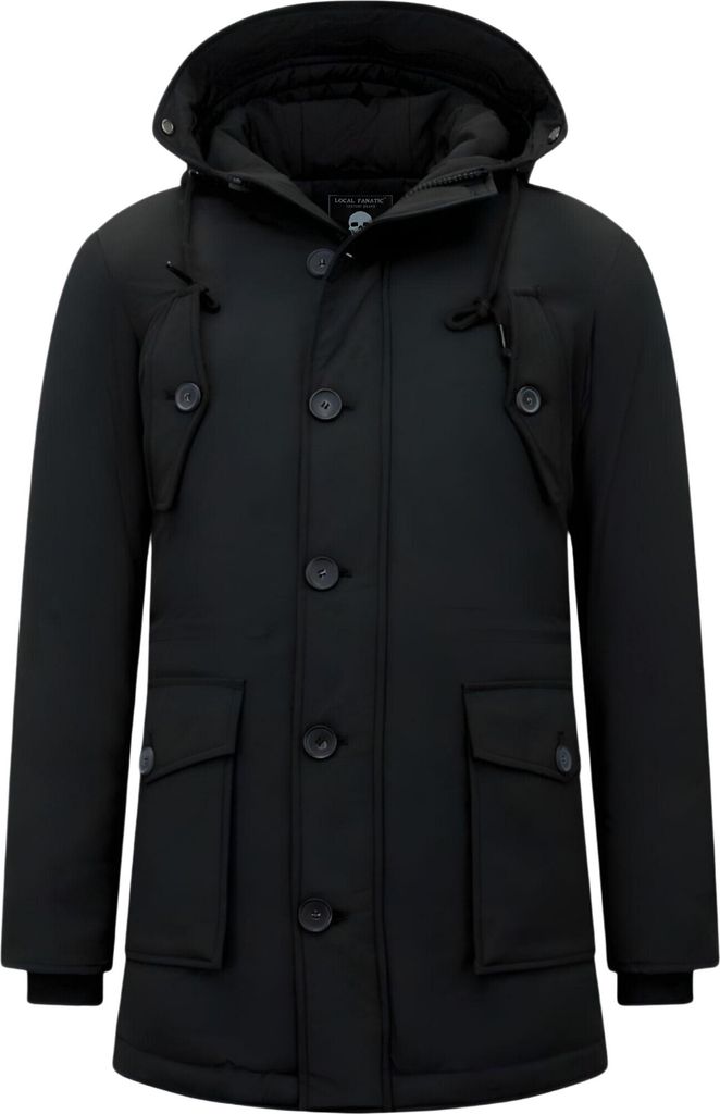 Winterjacken Kapuze Schwarz - S