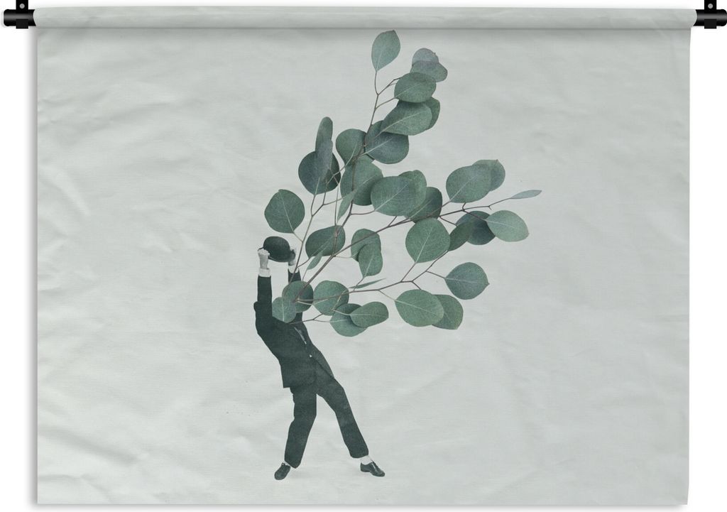 MuchoWow Wandteppich Wandbehang Ballon - Mann - Retro 150x112.50 cm Tapisserie Dekoration Wandtuch - Wanddecke - Wandteppiche