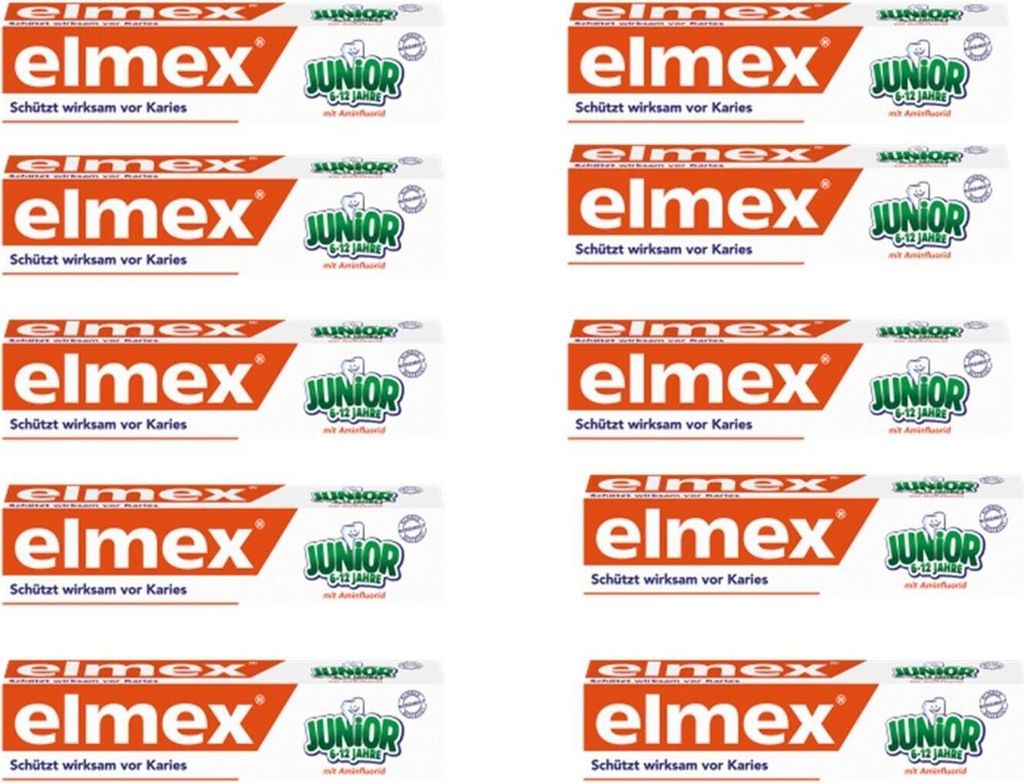 10x Elmex Junior Zahnpasta a 75 ml 6-12 Jahre