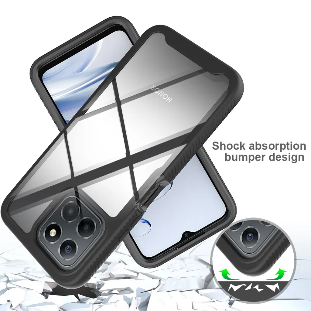 Cover Honor X7 REEKIL Protezione 360° - Custodia Rigida Militare Antiurto, Trasparente Con Paraurti Morbido, Viola Chiaro - 4