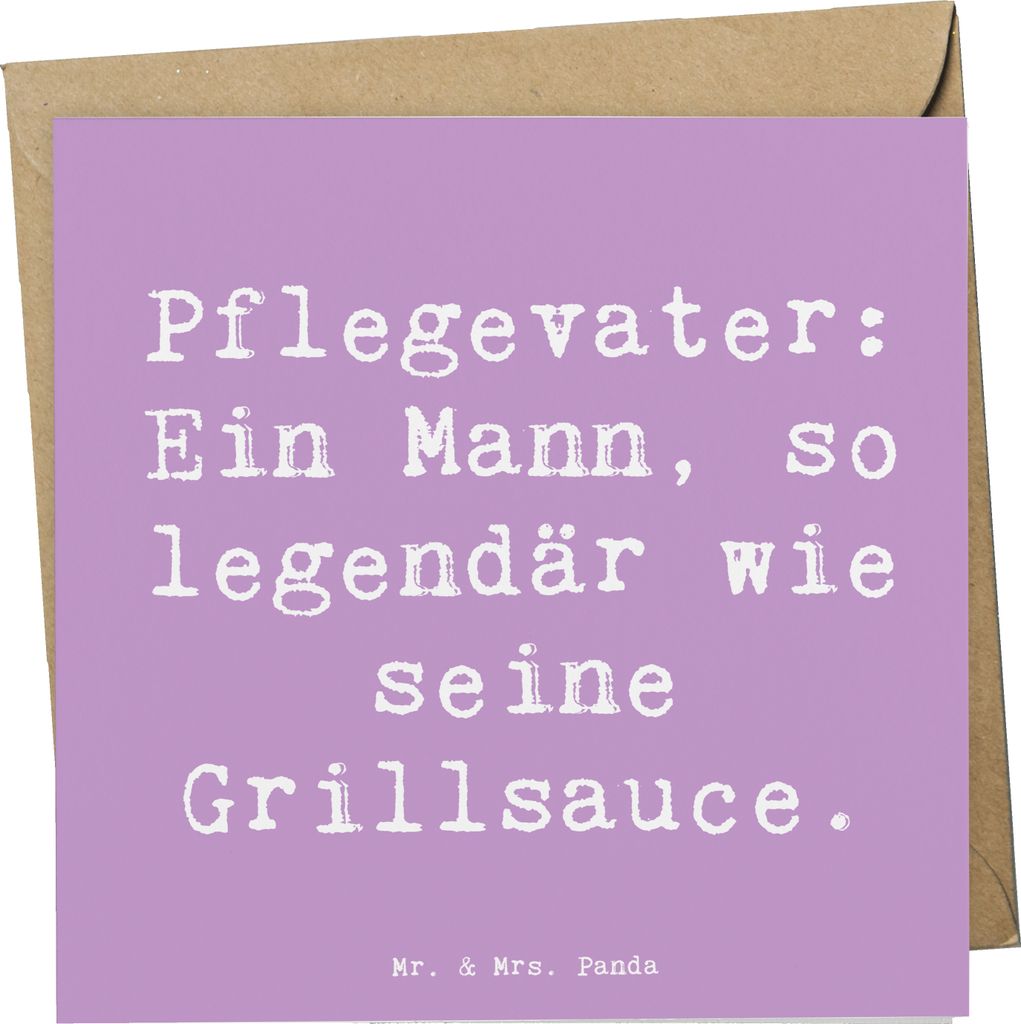 Mr. & Mrs. Panda Grußkarte Spruch Pflegevater Legende - Lavendeltraum - Geschenk, doppelkarte, faltkarte, Erziehung, Kinderbetreuung, Klappkarte, ...