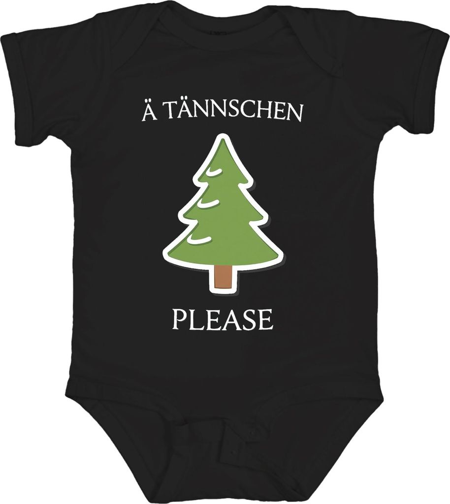 Ä TÄNNSCHEN PLEASE Weihnachten Weihnachtsbaum sächsisch Sachse Unisex Baby Body, Schwarz, 6/12